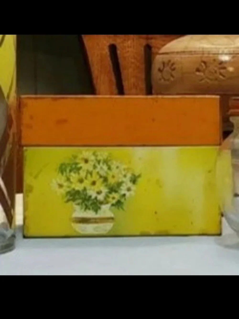 Vintage Ohio Art Metal Recipe Box With Floral Design